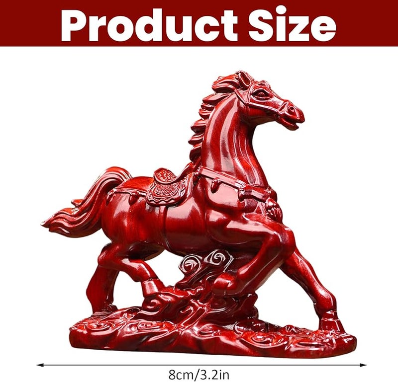 تمثال الحصان روزوود فنغ شوي 3 1 بوصة منحوتة خشبية لتزيين مكتب المنزل أو المكتب - Image 5